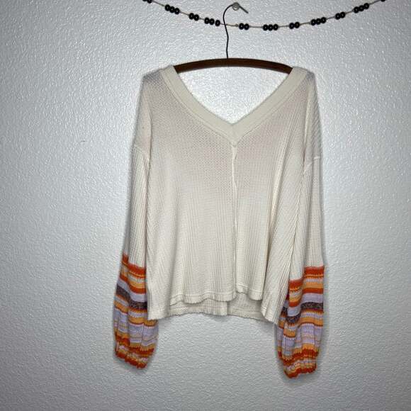 Free People Crochet Thermal Leopard Detail Sweater - Picture 6 of 7